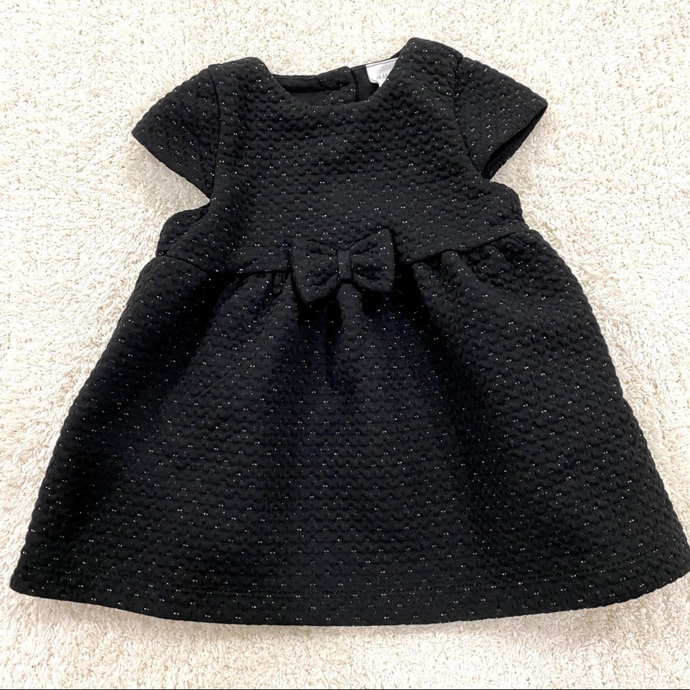 EUC H&M Black Glitter w Bow Dress